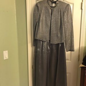 ALEX EVENINGS. Dressy grey evening gown with jacket. (Make an Offer)